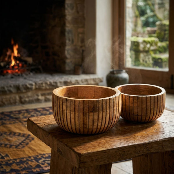Large Natural Mango Wood Bowl - Each