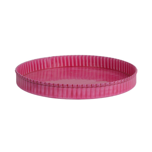 Hot Pink Fluted Enamel Iron Tray