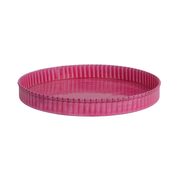 Hot Pink Fluted Enamel Iron Tray