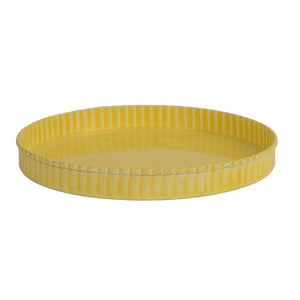 Sunny Yellow Fluted Enamel Iron Tray
