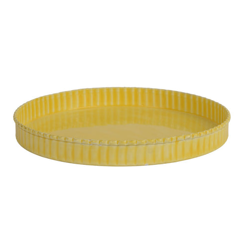 Sunny Yellow Fluted Enamel Iron Tray