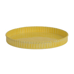 Pale Yellow Fluted Enamel Iron Tray