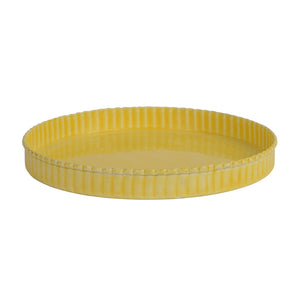 Pale Yellow Fluted Enamel Iron Tray
