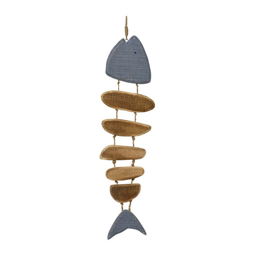 Rustic Wooden Sliced Fish Hanging Decor
