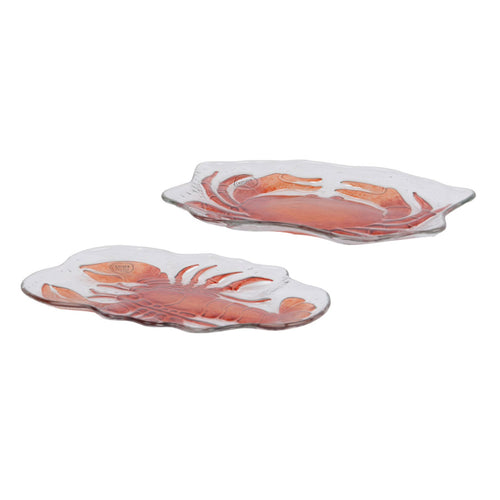 Novelty Glass Crab/Lobster Serving Plate - Each At