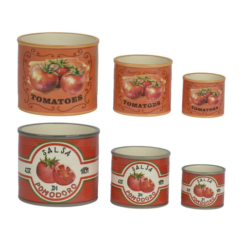 Vintage Tomato Can Glossy Dolomite Planters