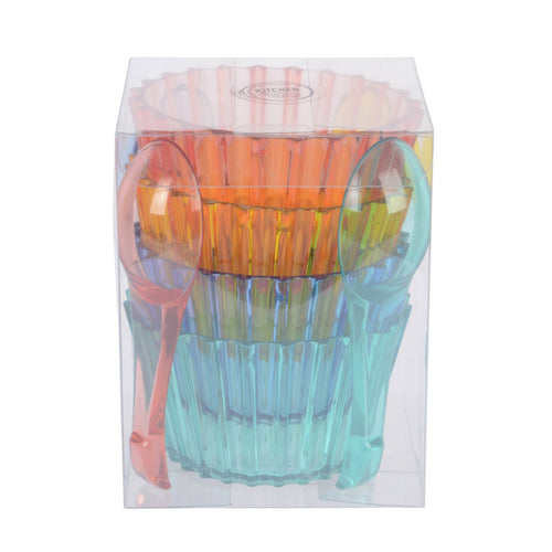 Striped Plastic Picnic Bowls 