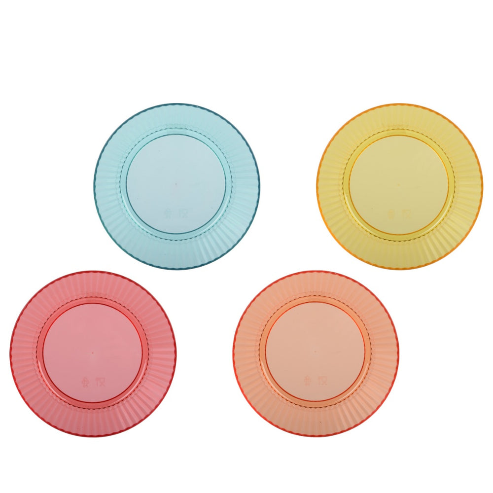 Pastel Striped Plastic Round Bowls 