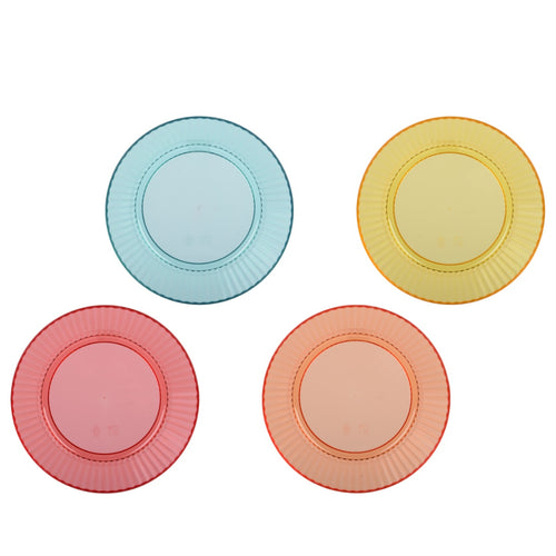 Pastel Striped Plastic Round Bowls 