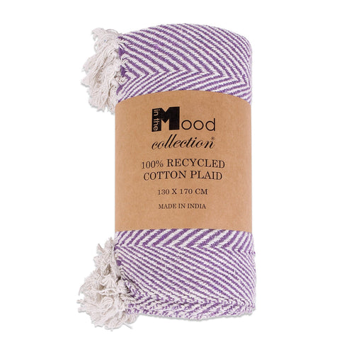 Purple Saxa Cotton Throw (170 cm)