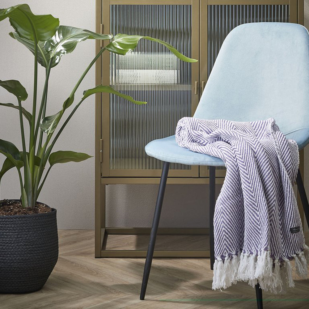 Purple Saxa Cotton Throw (170 cm)