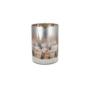 RUBY SILVER T-LIGHT WINTER HOUSE 9X10CM
