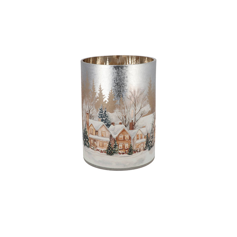 RUBY SILVER T-LIGHT WINTER HOUSE 10X13CM