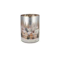 RUBY SILVER T-LIGHT WINTER HOUSE 10X13CM