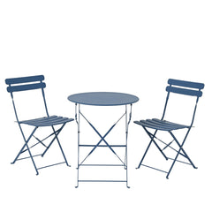 Helsingborg Steel Outdoor Bistro Set (Blue)