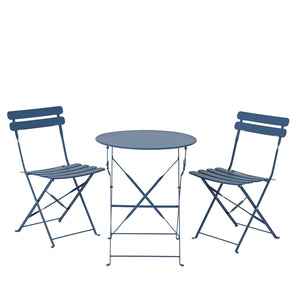 Helsingborg Steel Outdoor Bistro Set (Blue)