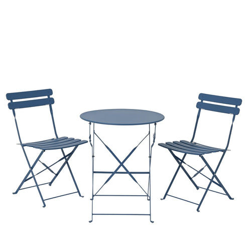 Helsingborg Steel Outdoor Bistro Set (Blue)