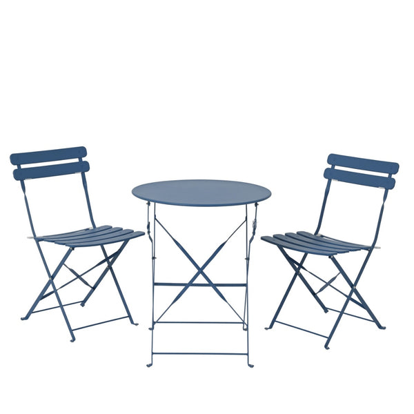 Helsingborg Steel Outdoor Bistro Set (Blue)
