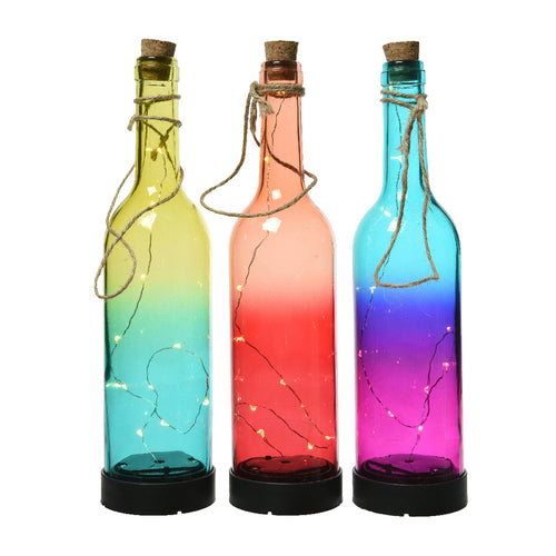 Led solar bottle 3 colors  warm white