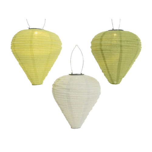 LED solar linen lantern warm white 3 colors each at
