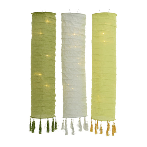 Long LED Solar Linen Lantern