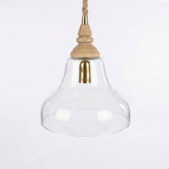 Clear Glass Natural Pendant Light (Wide)