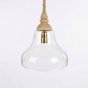 Clear Glass Natural Pendant Light (Wide)