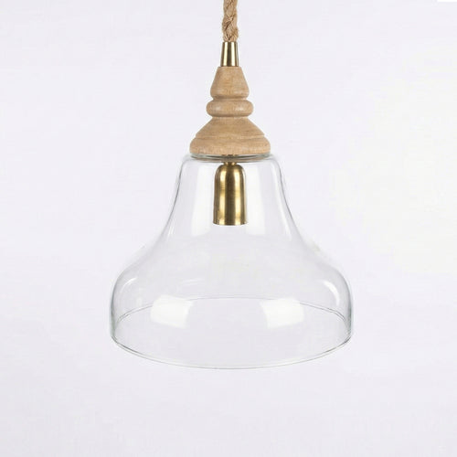 Clear Glass Natural Pendant Light (Wide)