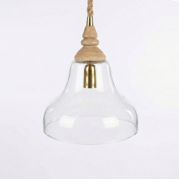 Clear Glass Natural Pendant Light (Wide)