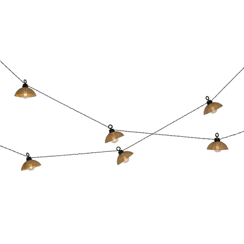 Wicker Solar Party String Lights