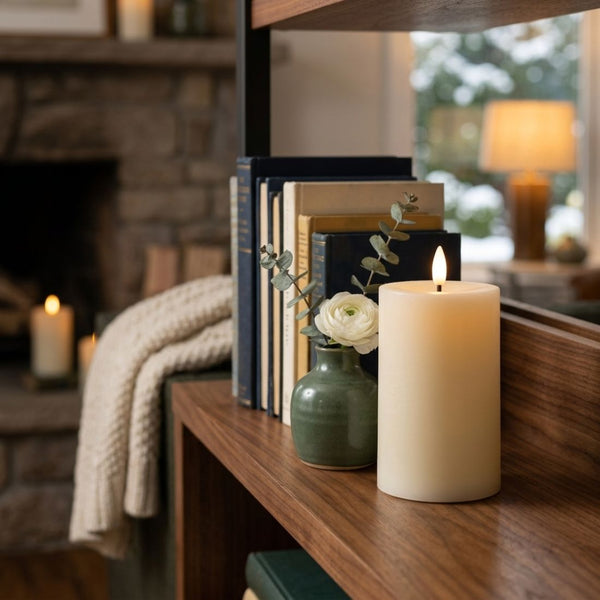 Plastic LED Solar Pillar Candle