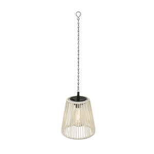 Woven Wicker Solar Pendant Light