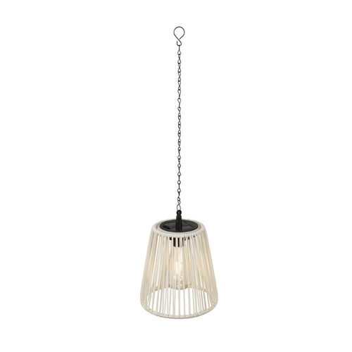 Woven Wicker Solar Pendant Light