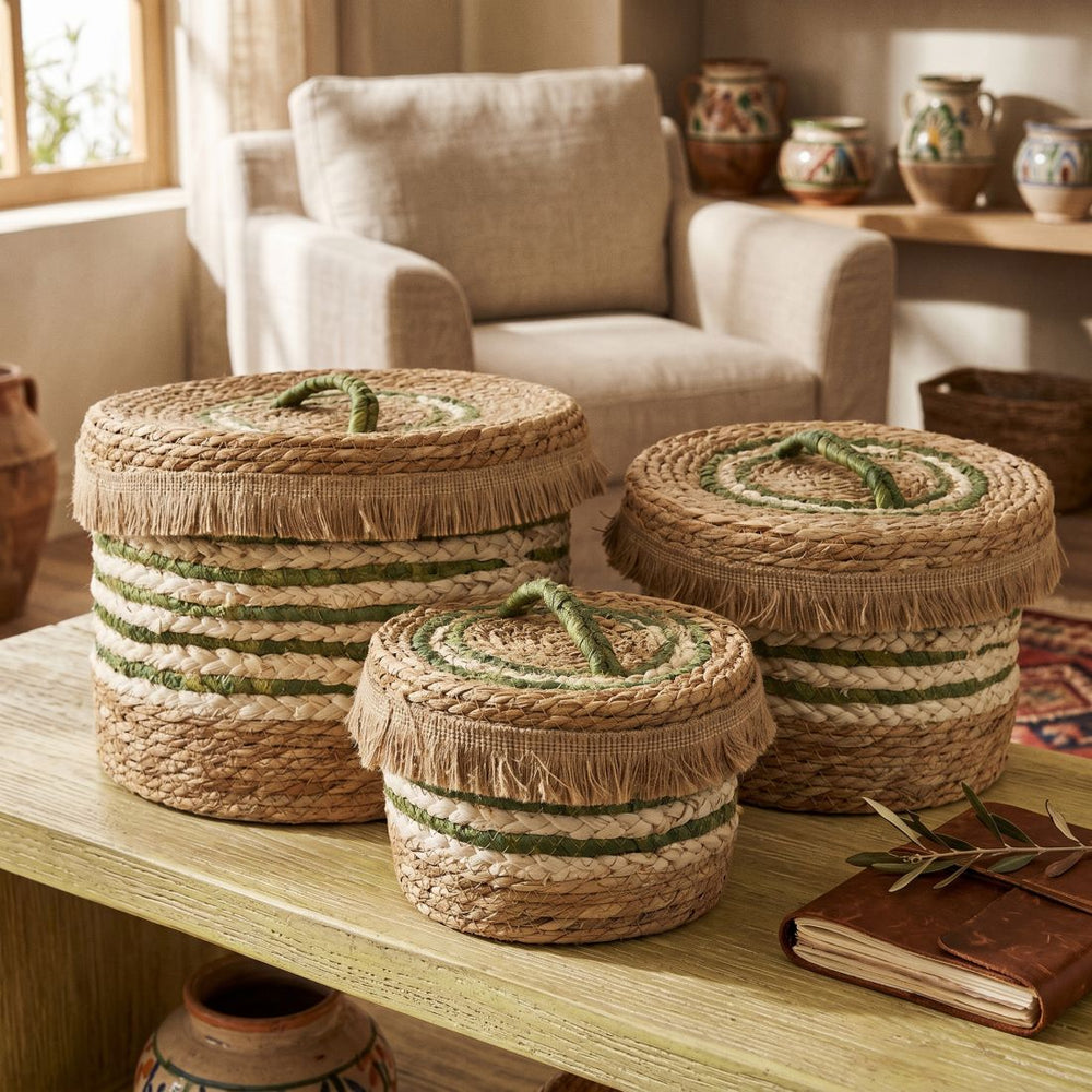 Round Woven Grass Basket
