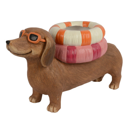 Dachshund with Pool Float Planter