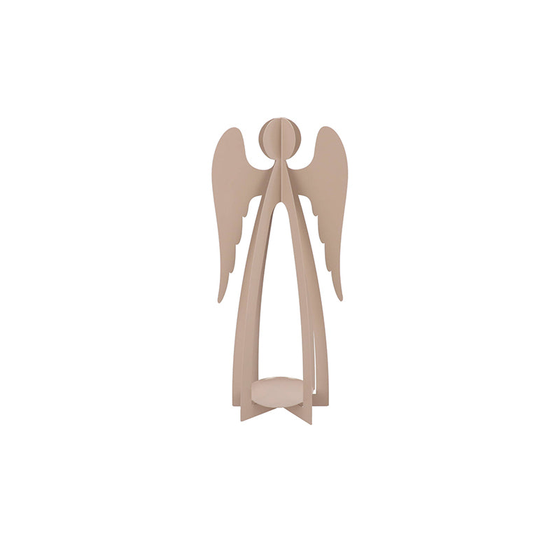 RUSTY SAND ANGEL WITH CANDLE HOLDER 17X11X34CM