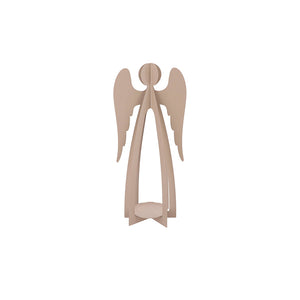 RUSTY SAND ANGEL WITH CANDLE HOLDER 17X11X34CM