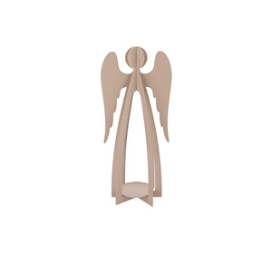 RUSTY SAND ANGEL WITH CANDLE HOLDER 18X12X42CM