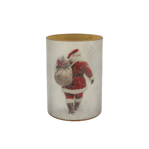 RUBY WHITE T-LIGHT SANTA 18X24CM