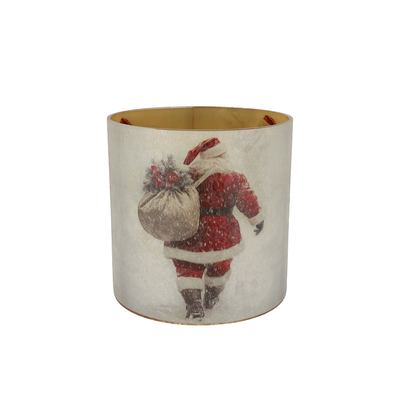 RUBY WHITE T-LIGHT SANTA 20X20CM
