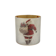 RUBY WHITE T-LIGHT SANTA 20X20CM