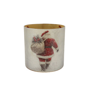 RUBY WHITE T-LIGHT SANTA 20X20CM