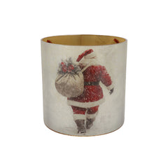 RUBY WHITE T-LIGHT SANTA 25X25CM