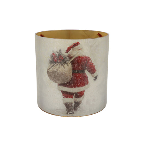 RUBY WHITE T-LIGHT SANTA 25X25CM