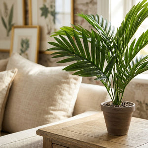 Artificial Green Areca Palm in Grey Pot (60 cm)