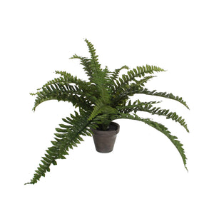 Artificial Green Boston Fern in Grey Pot (45 cm)