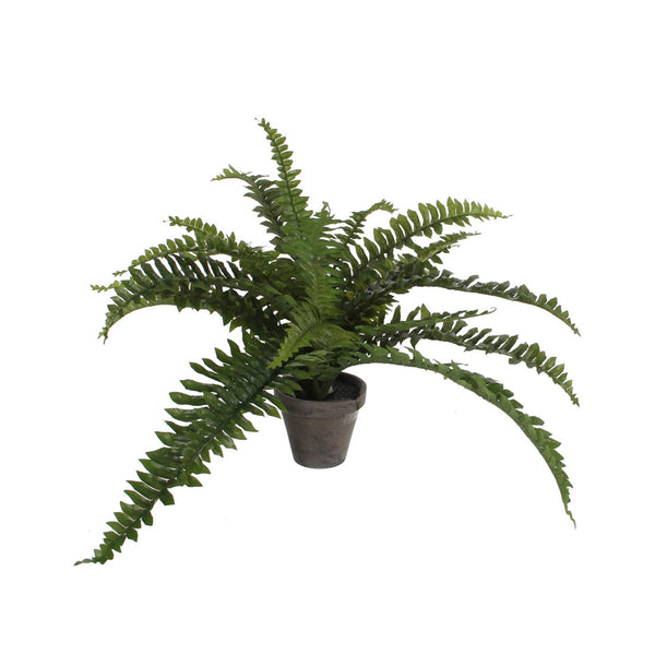 Artificial Green Boston Fern in Grey Pot (45 cm)