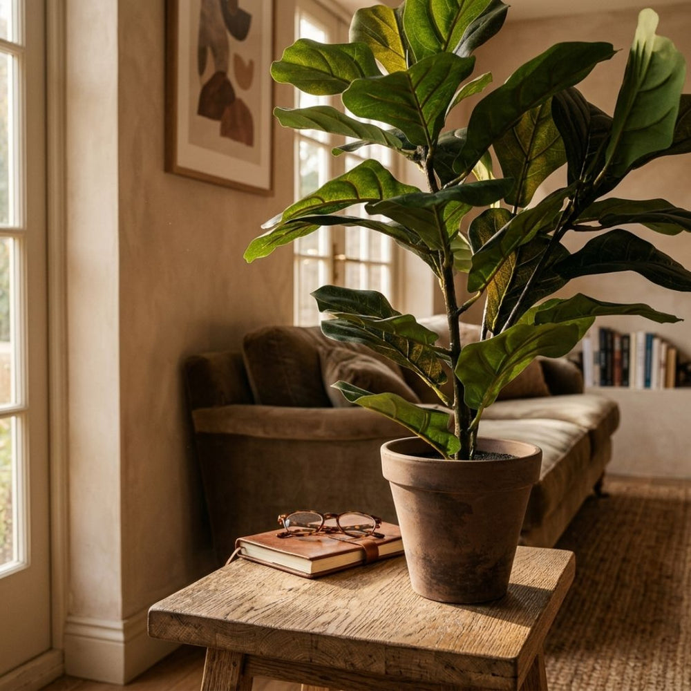 Artificial Ficus Lyrata in Grey Pot (35 cm)