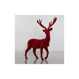 Deco Deer made from resin, flocked surface, red, 40cm, 2/6