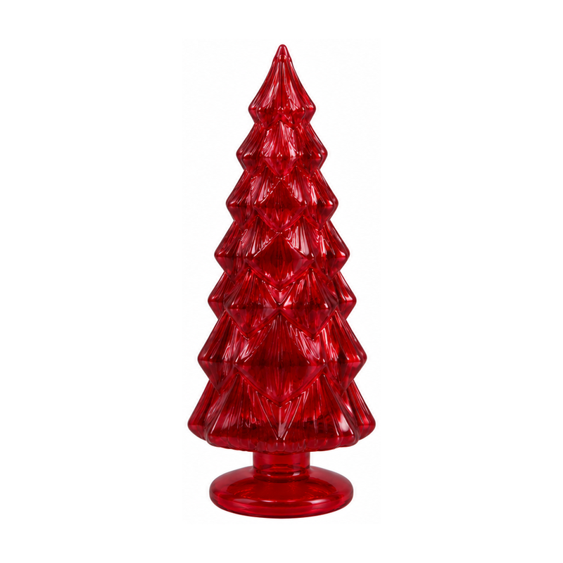 TWINKLE RED GLASS TREE VELVET ASS 9X25CM - each at